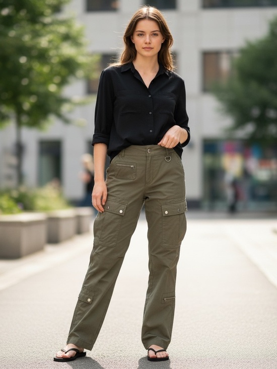 Signature8 Pants - Signature8‎ Cargo Pants with D-Ring Detail women’s size S